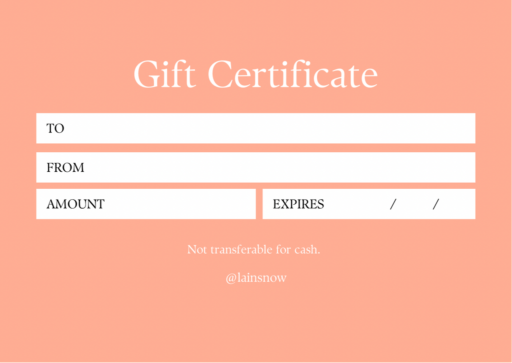 LainSnow Gift Card (7077563007159)