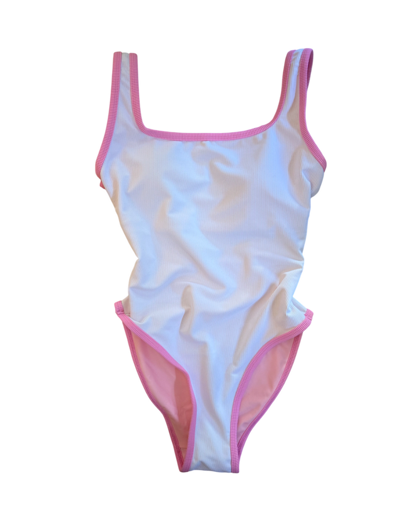 Ocean Isle One Piece- White/Pitaya