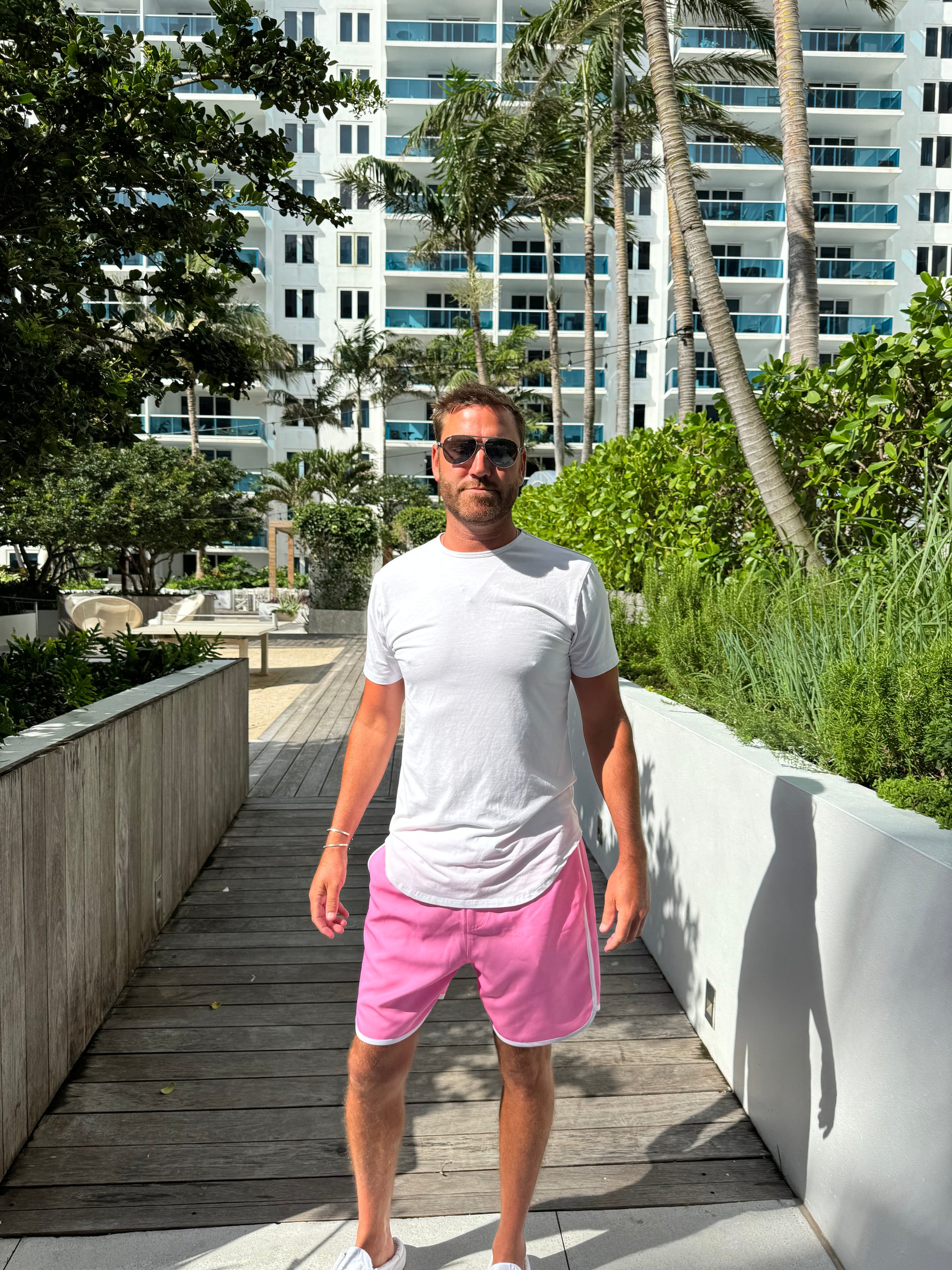 Mens Sunset Beach Boardshorts- Pitaya