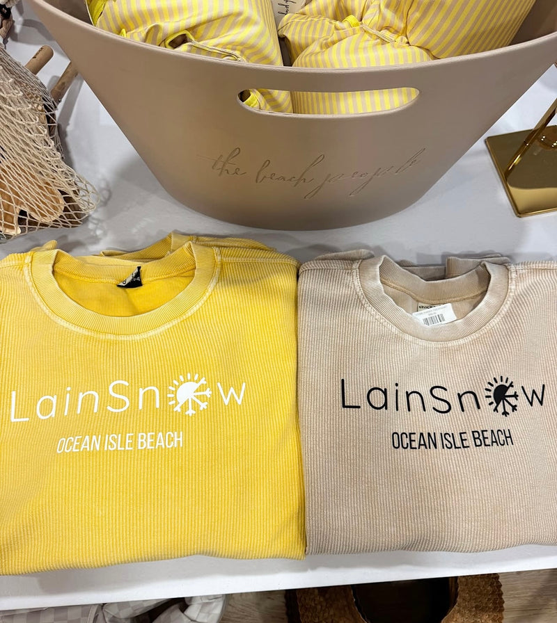Ribbed Flagship Sweatshirt- Yellow