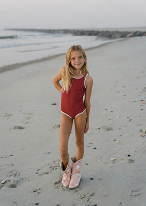 Charleston Mini One Piece- Strawberry Wine