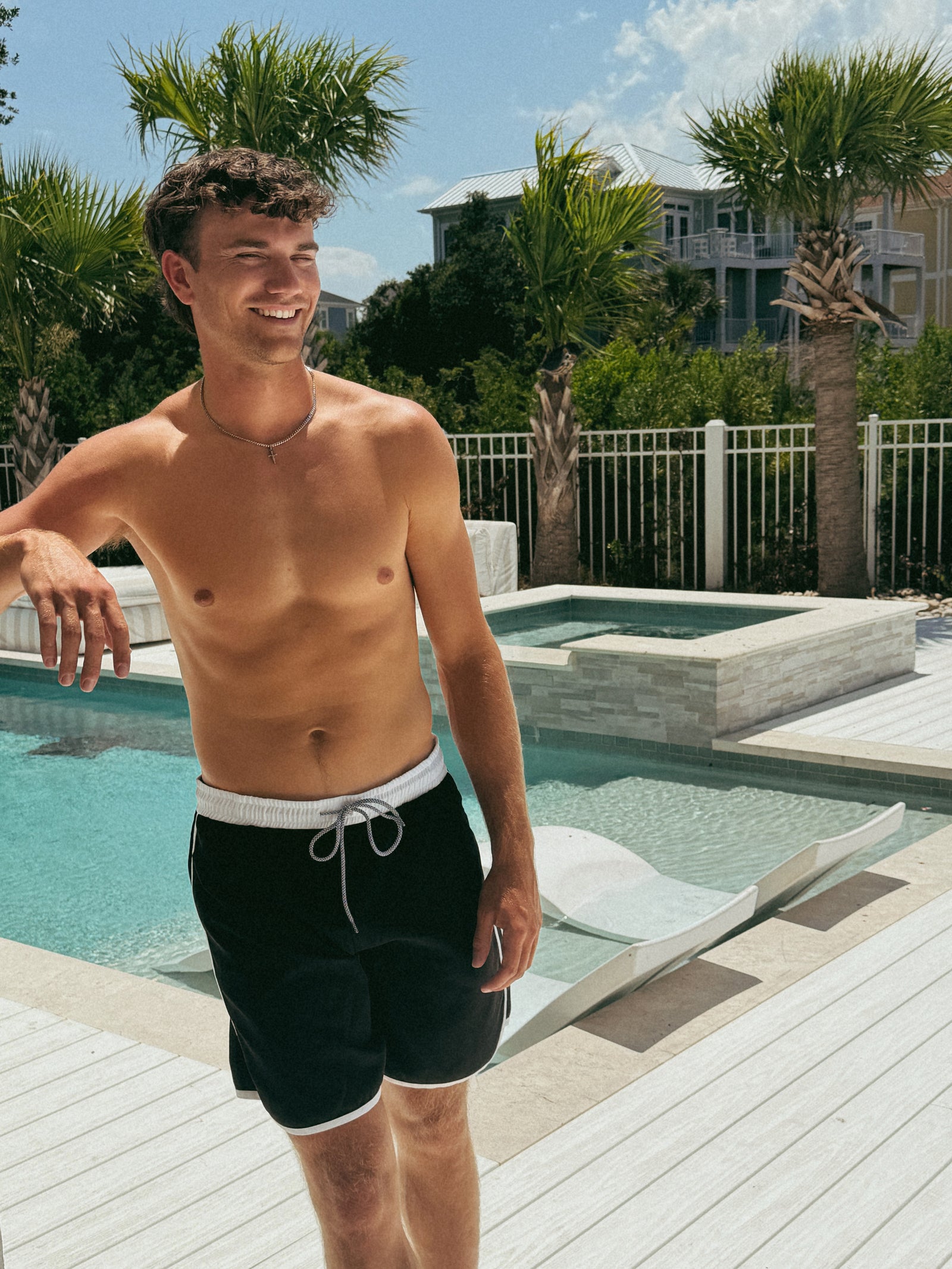 Mens sunset beach boardshorts- Black