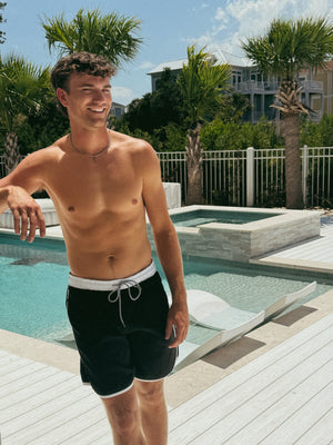 Mens sunset beach boardshorts- Black