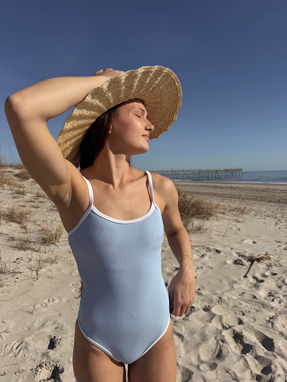 Figure Eight One Piece- Carolina Blue
