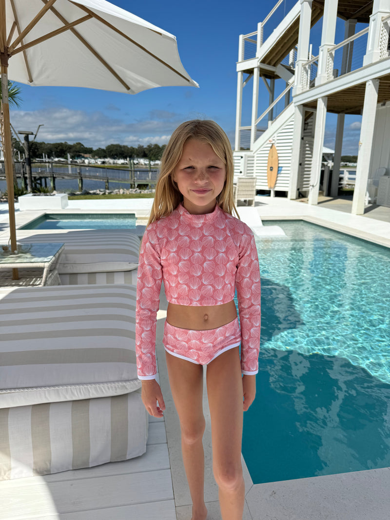 Mini Resort crop top- Bombshell (coral)