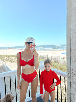 Isle of Palms top- Red Bandeau