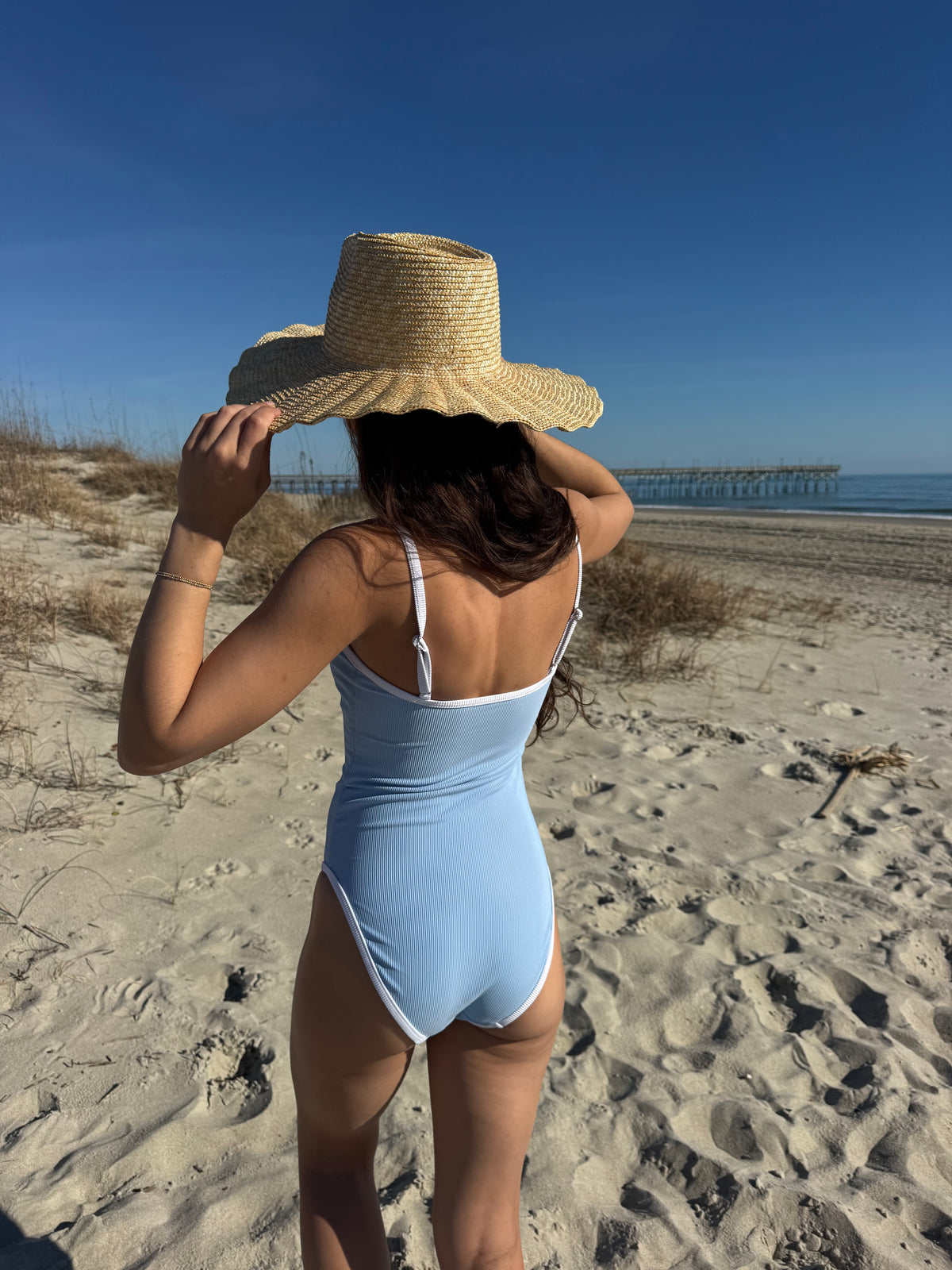 Figure Eight One Piece- Carolina Blue