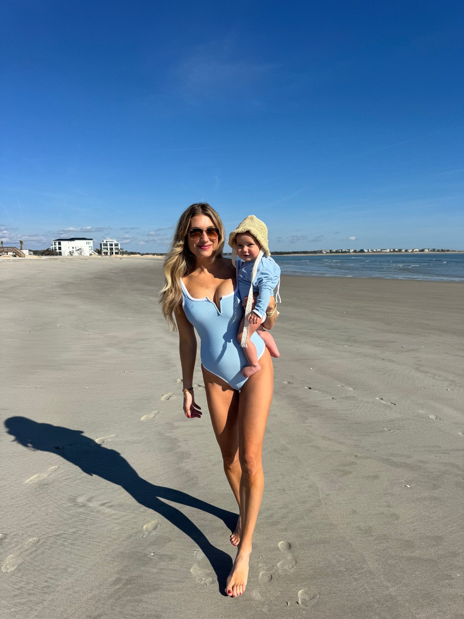 Ocean Isle One Piece- Carolina Blue