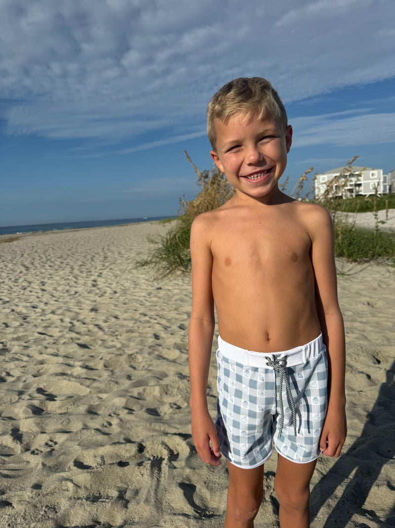 Mini Ro Trunks- Beach Picnic (denim)