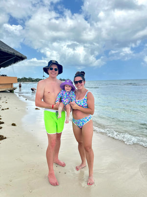 Mens Sunset Beach Boardshorts- Short Version- Lime