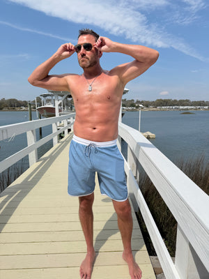 Mens Sunset Beach Boardshorts- Denim