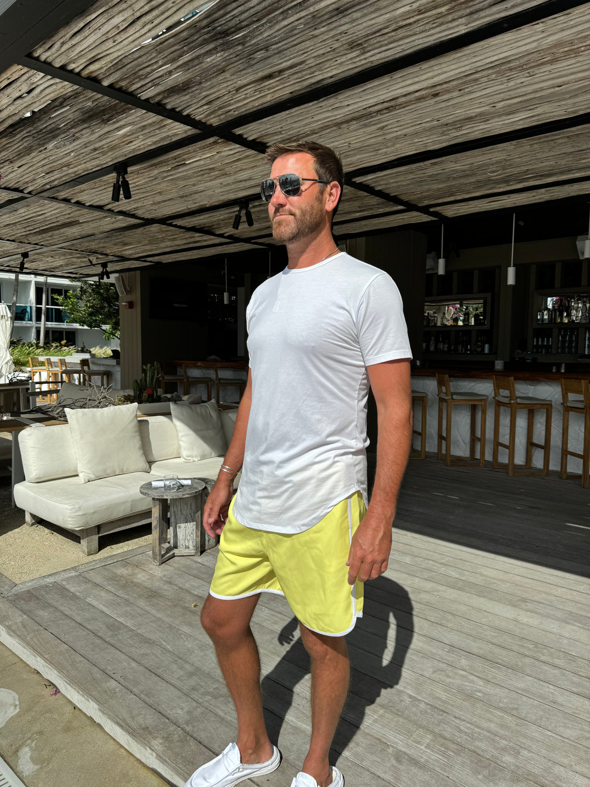 Mens Sunset Beach Boardshorts- Lemon