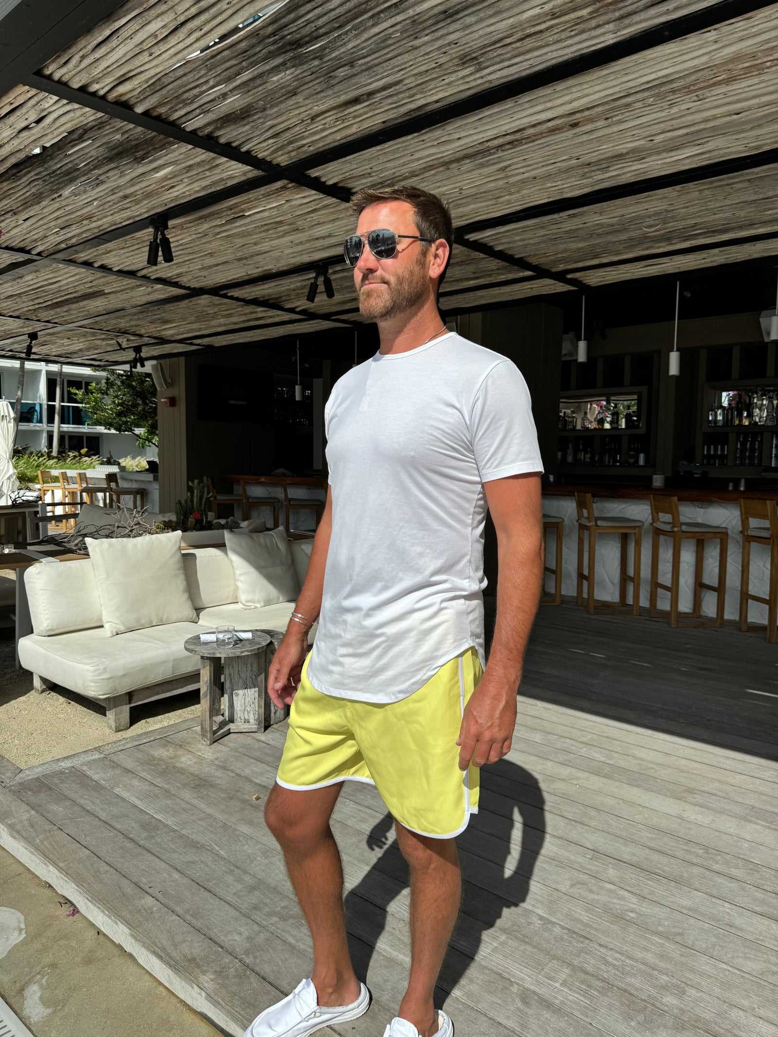 Mens Sunset Beach Boardshorts- Lemon