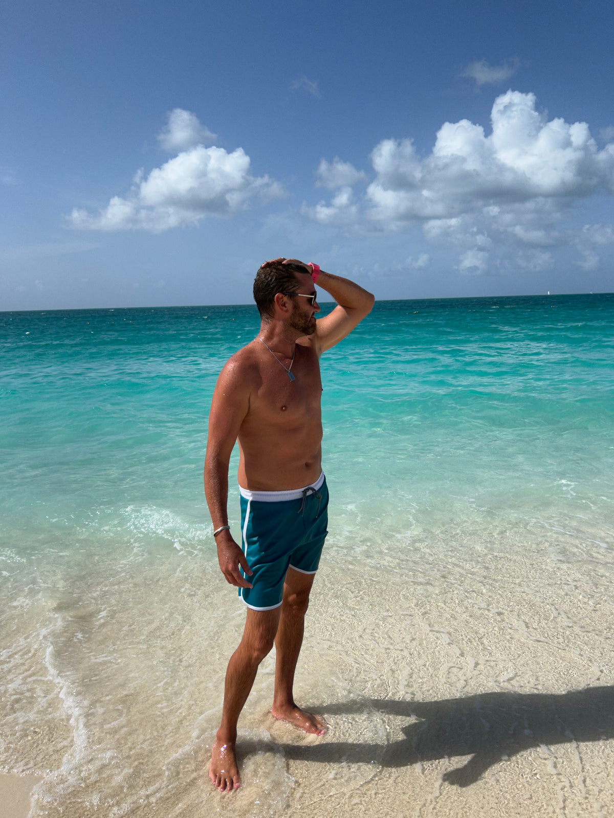 Mens Sunset Beach Boardshorts- Teal