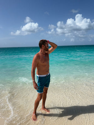 Mens Sunset Beach Boardshorts- Teal