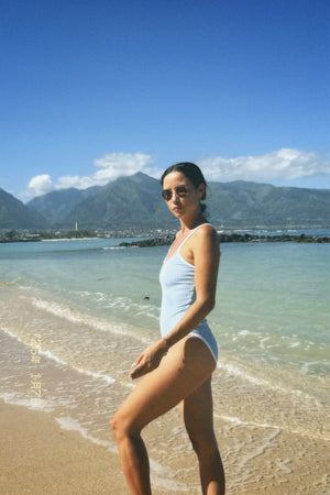 Figure Eight One Piece- Carolina Blue