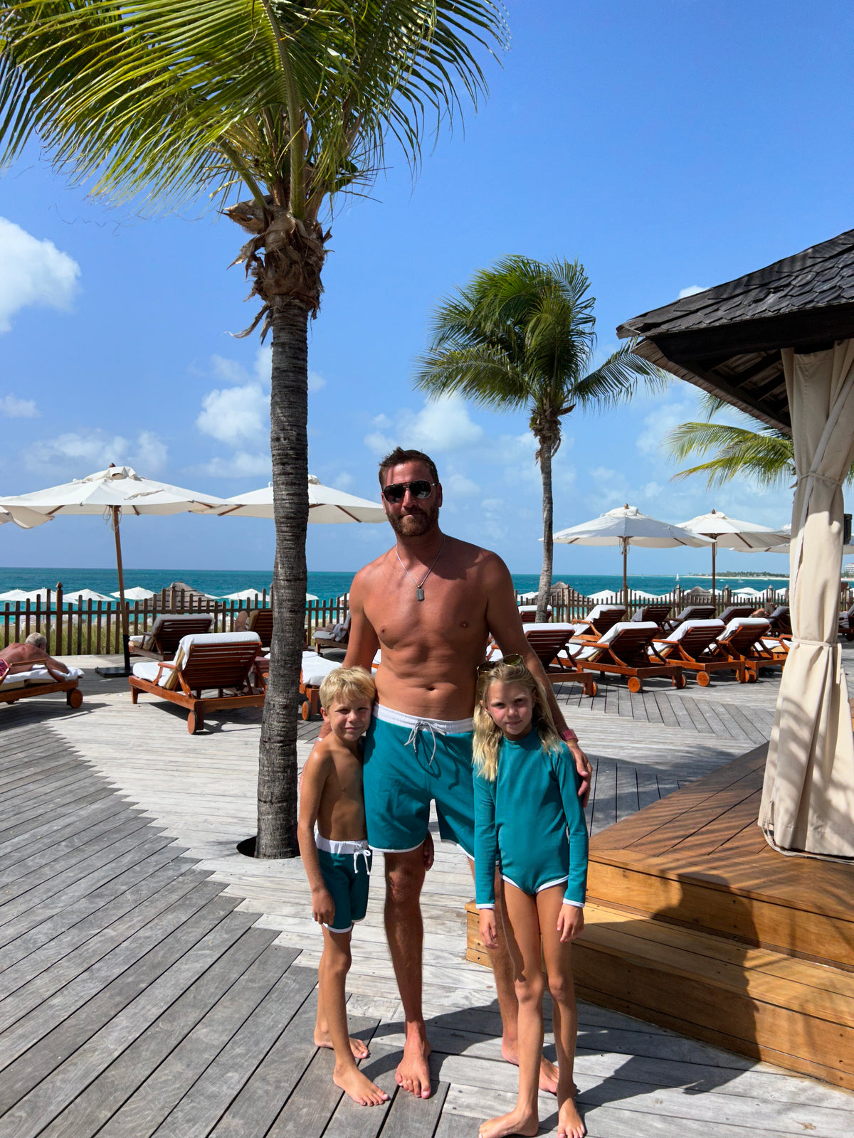 Mens Sunset Beach Boardshorts- Teal