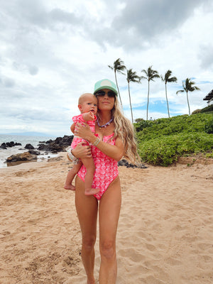 Ocean Isle V-CUT One Piece - Bombshell Guava