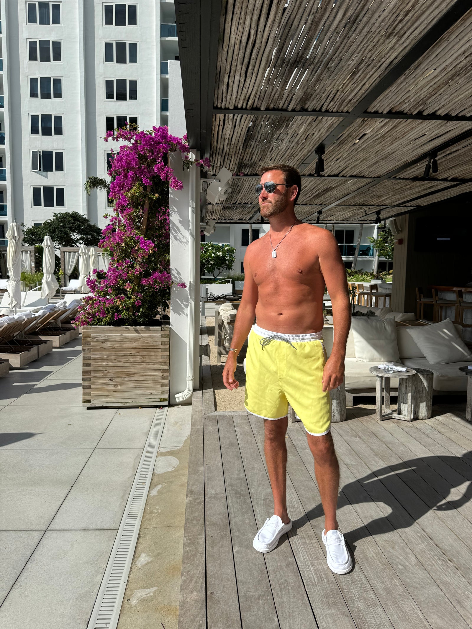 Mens Sunset Beach Boardshorts- Lemon