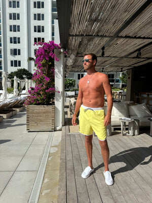 Mens Sunset Beach Boardshorts- Lemon