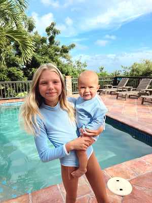 Mini Lain Rashguard- Carolina Blue
