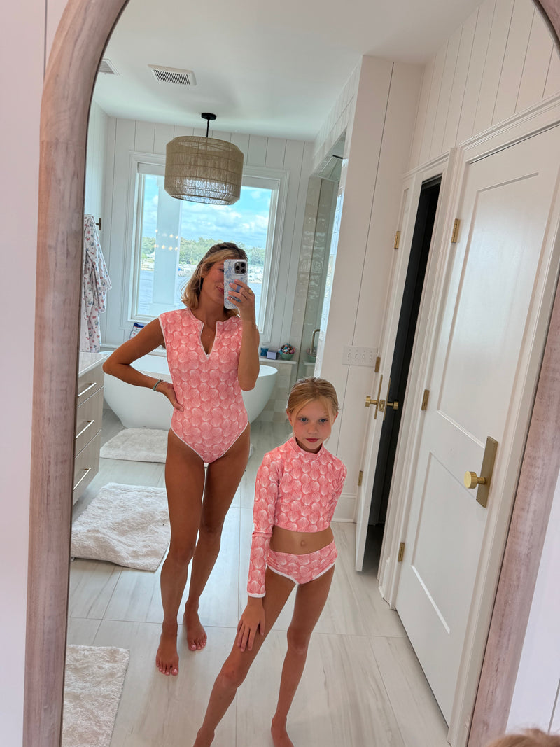 Mini Resort crop top- Bombshell (coral)