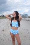 Bikini Top- Sandy Beach Doll X LainSnow- Blue Polkadot