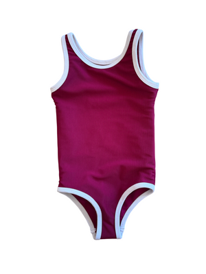 Charleston Mini One Piece- Strawberry Wine