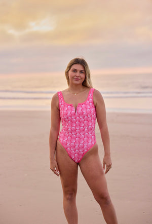 Ocean Isle V-CUT One Piece - Bombshell Guava