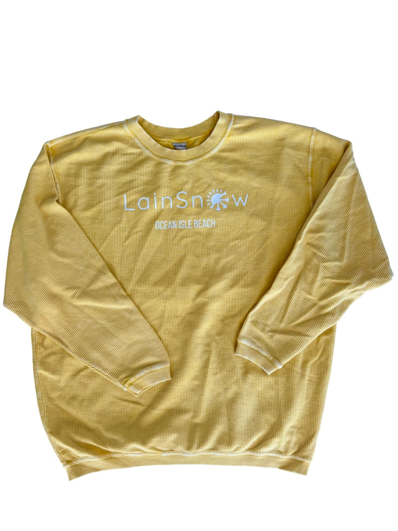 Ribbed Flagship Sweatshirt- Yellow