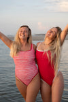 Ocean Isle One Piece- Red Stripe