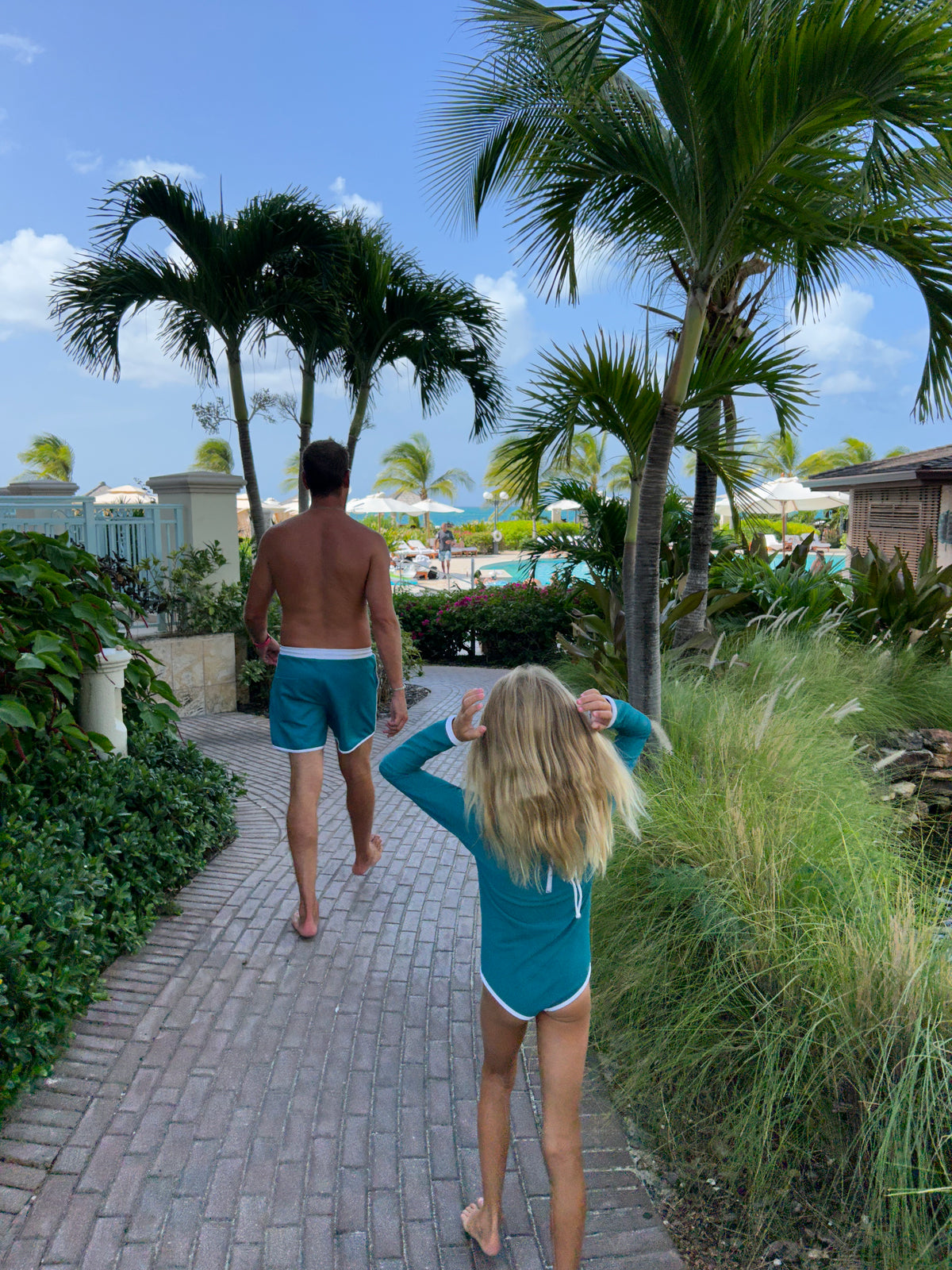 Mens Sunset Beach Boardshorts- Teal