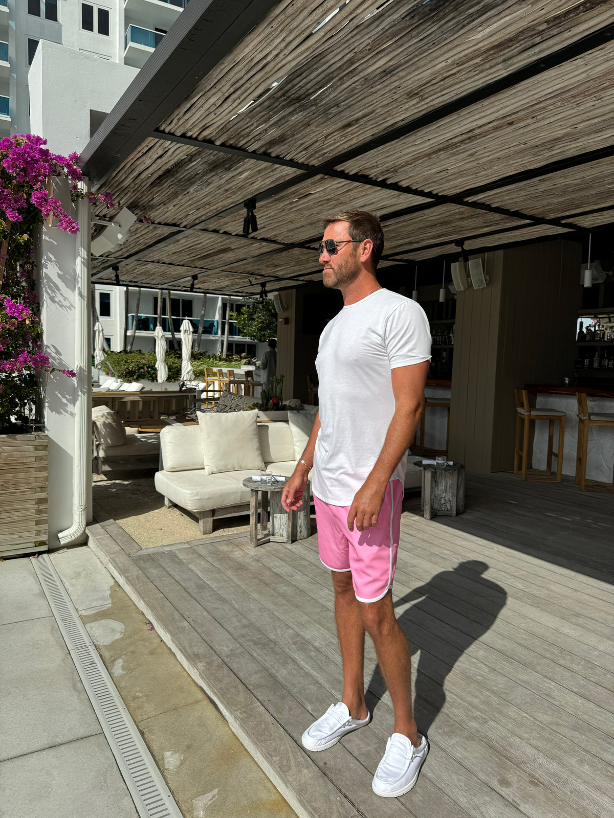 Mens Sunset Beach Boardshorts- Pitaya