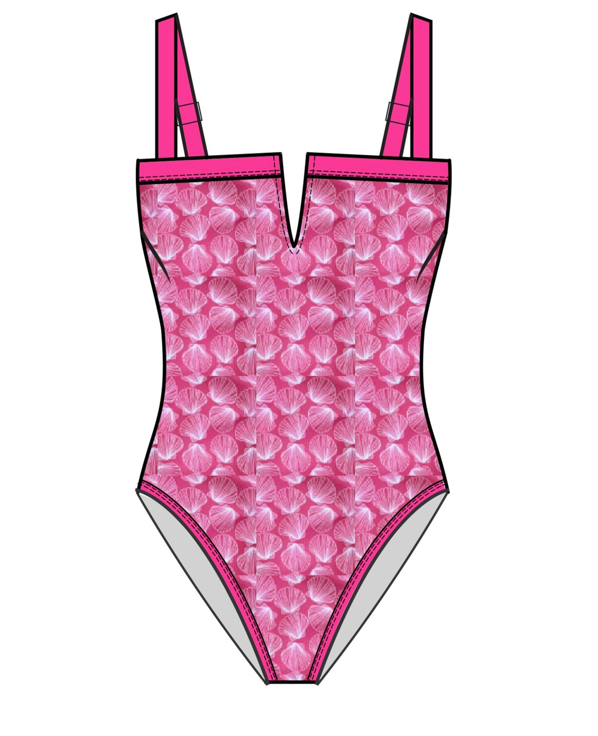 Ocean Isle V-CUT One Piece - Bombshell Guava