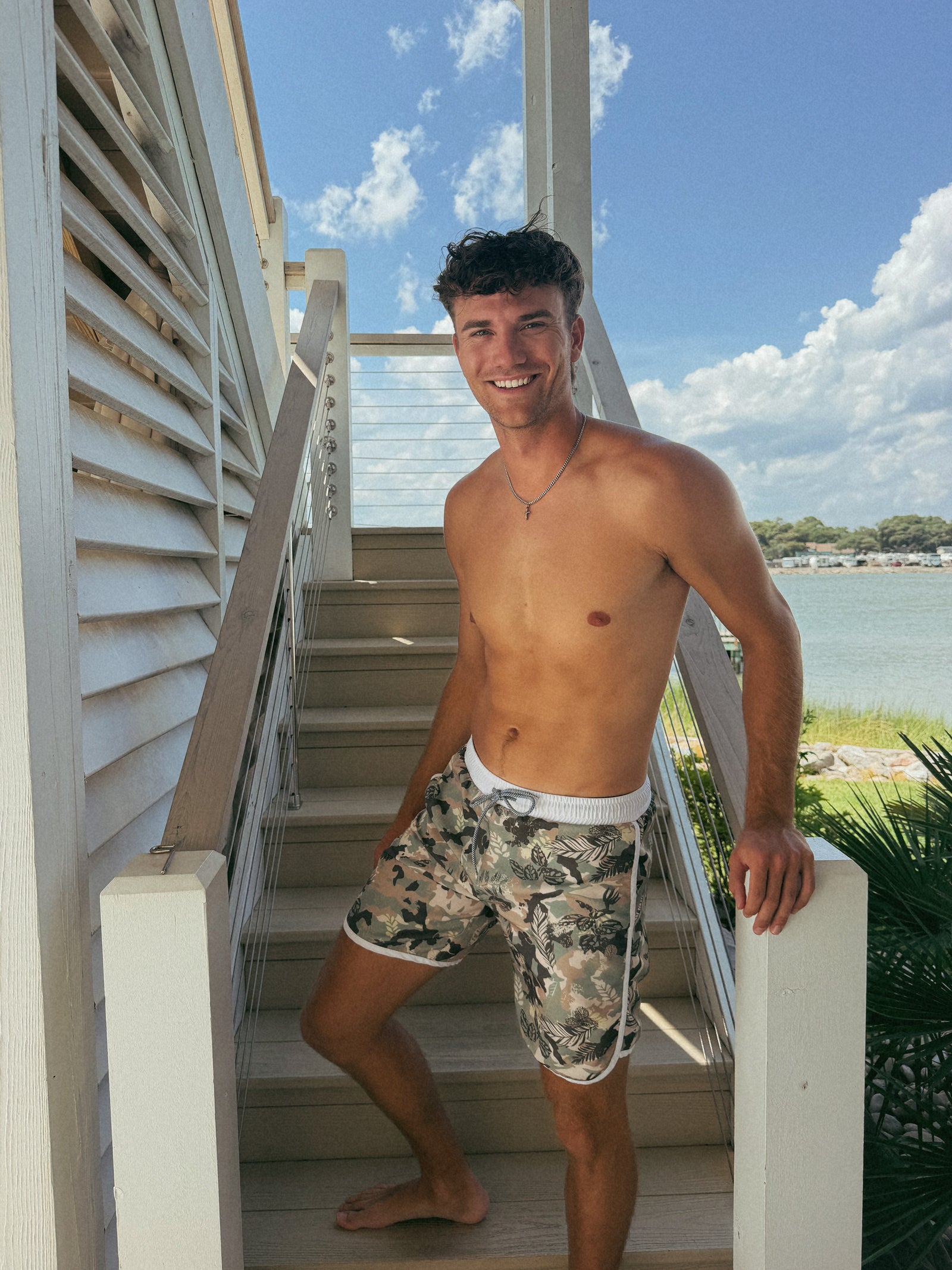 Mens Sunset Beach Boardshorts- Coastal Camo