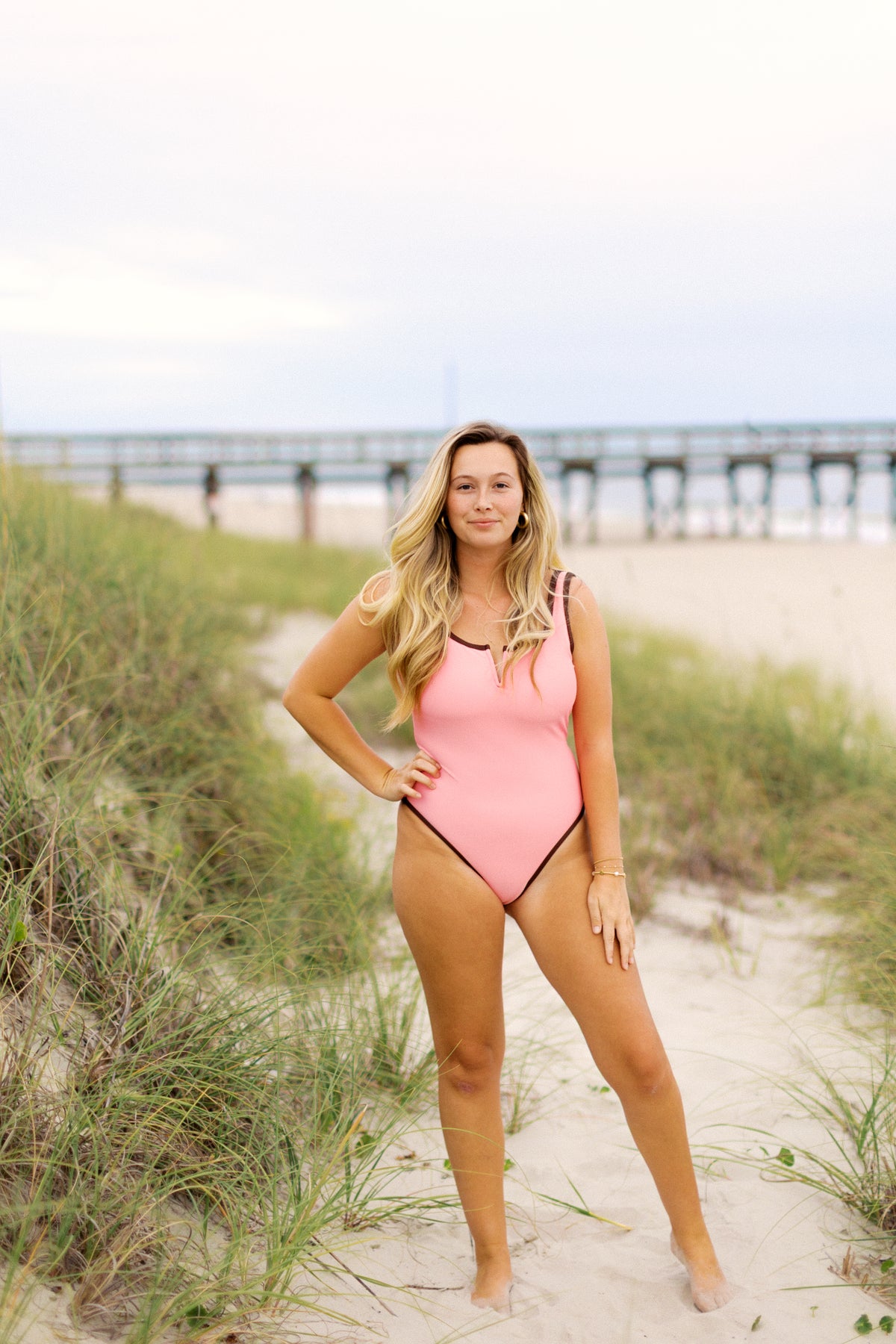 Ocean Isle V-CUT One Piece- Strawberry Mocha
