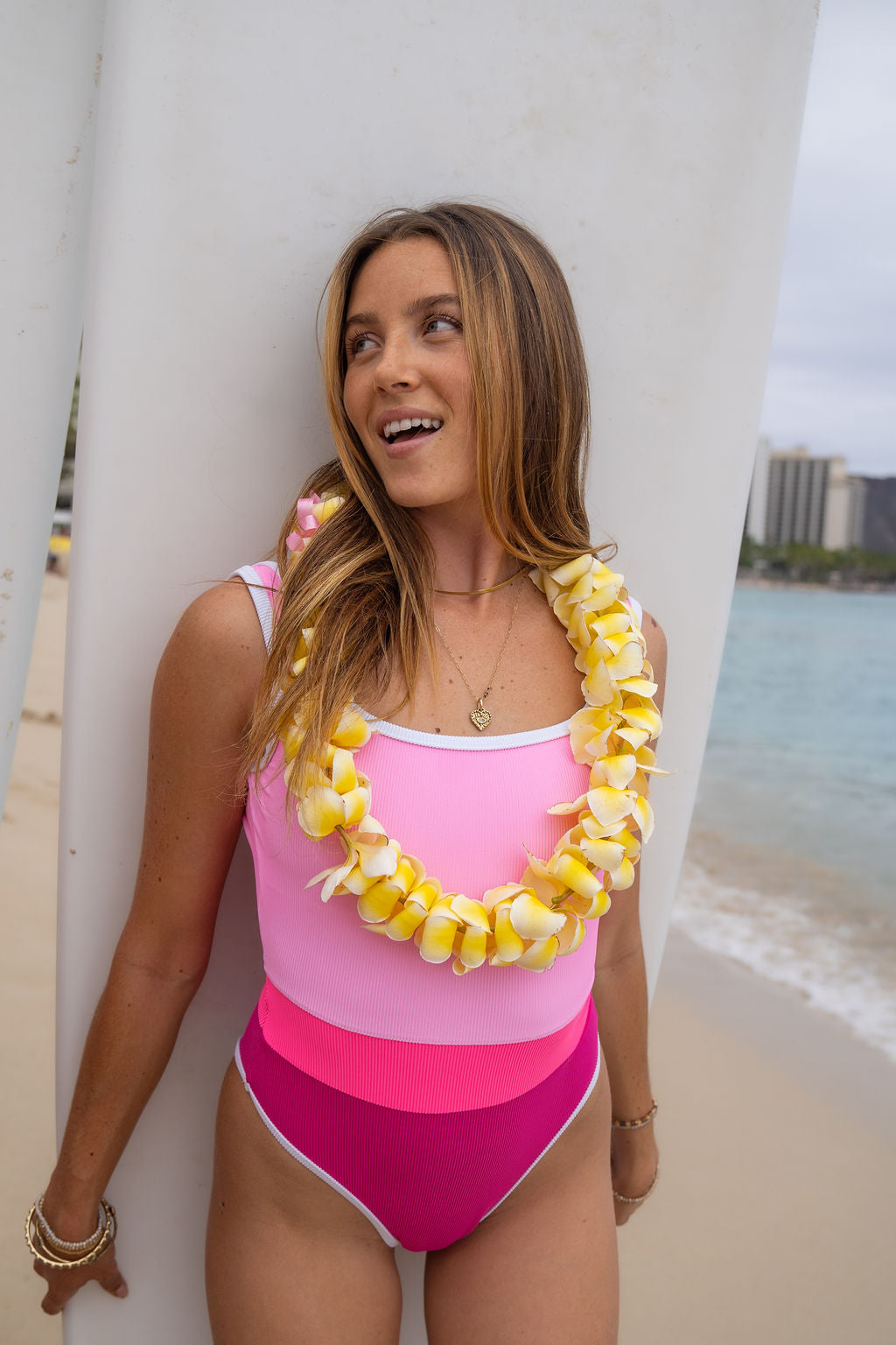 PREORDER- Ocean Isle one piece- Colorblock- Barbie