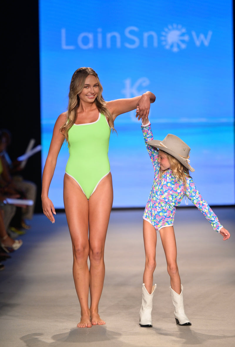 Ocean Isle One Piece- Neon Lime