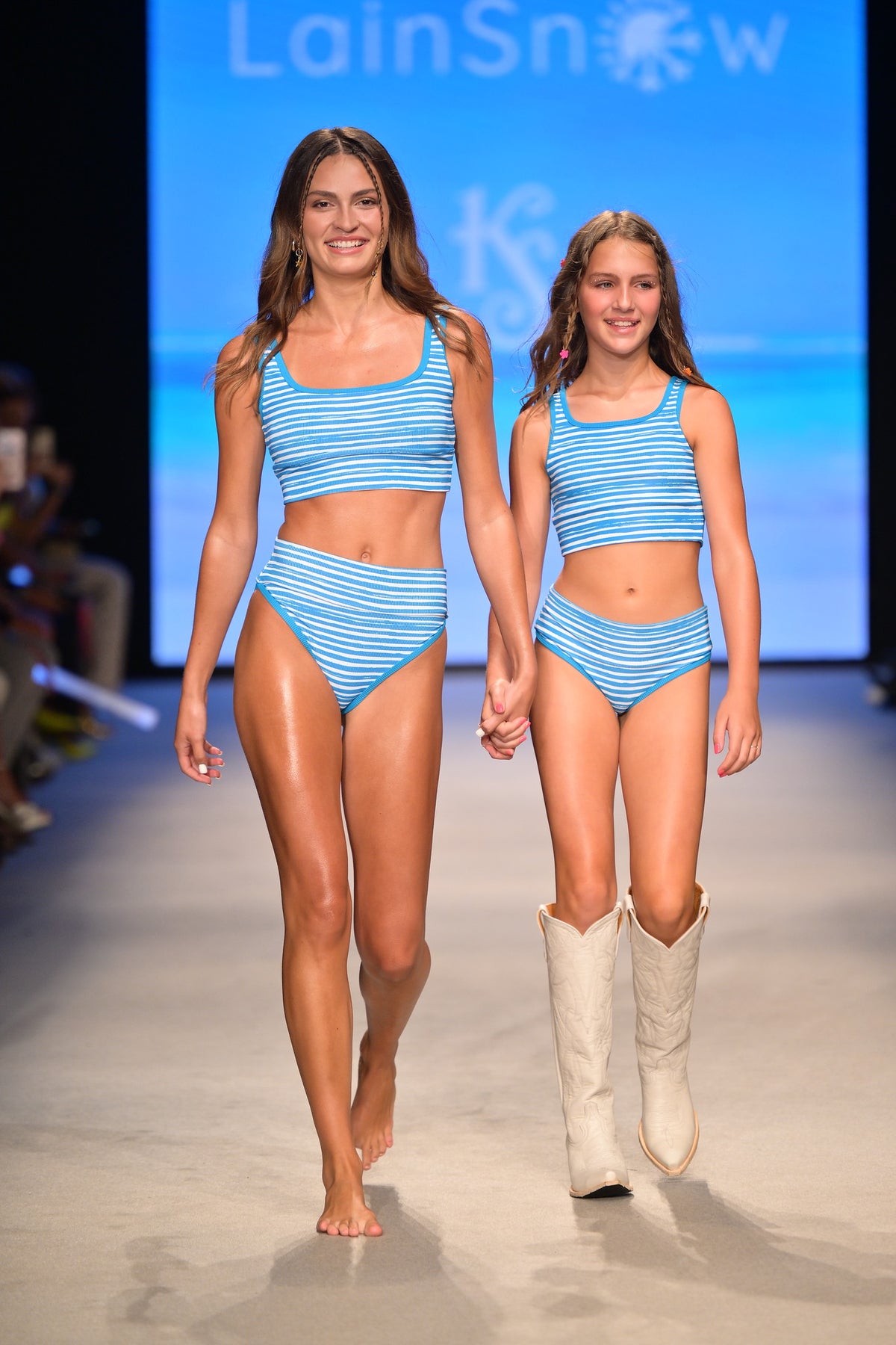 Mini Lain Bikini Set- Cobalt Stripe