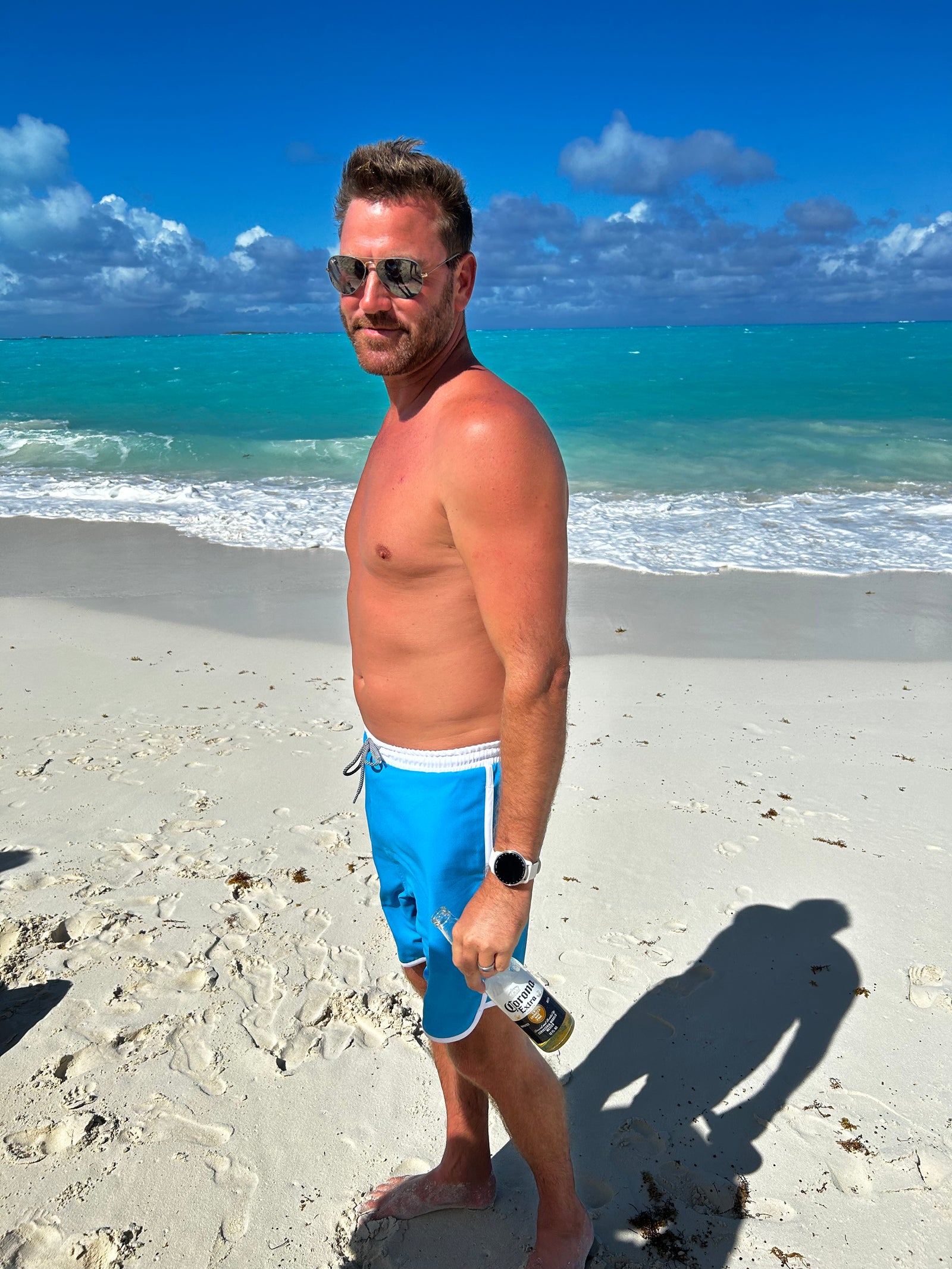 Mens Sunset Beach Boardshorts-- Cobalt