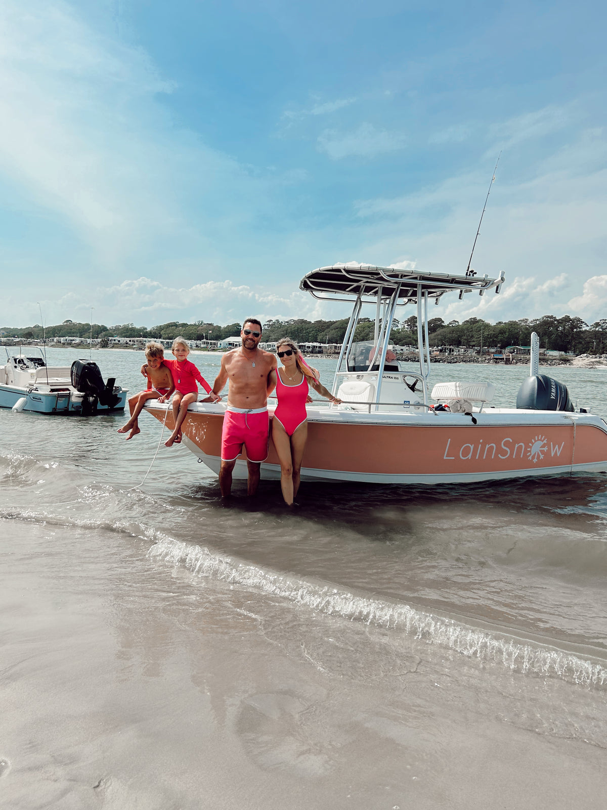 Mens Sunset Beach Boardshorts- Dragonfruit