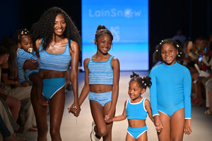 Mini Lain Bikini Set- Cobalt Stripe