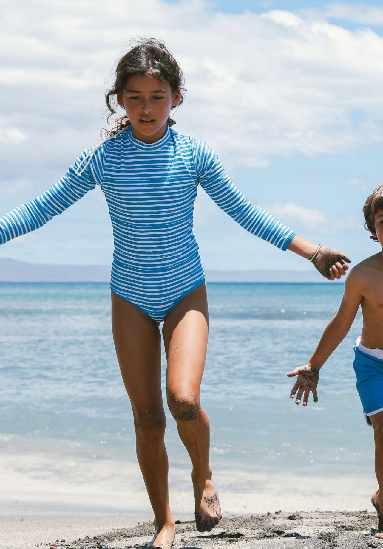 Mini Lain Rashguard- Cobalt Stripe