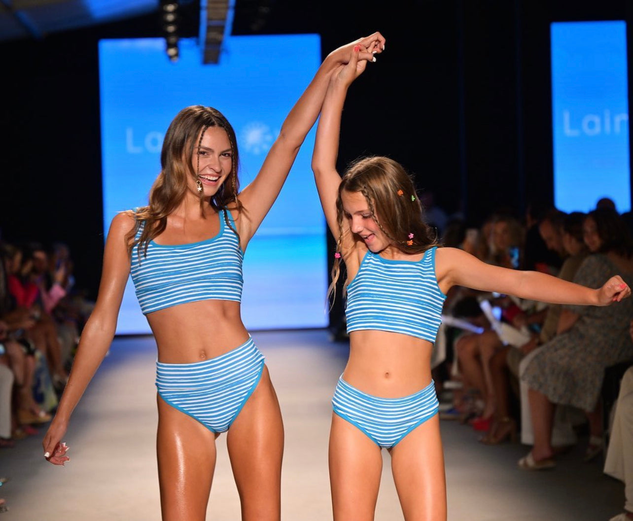 Mini Lain Bikini Set- Cobalt Stripe