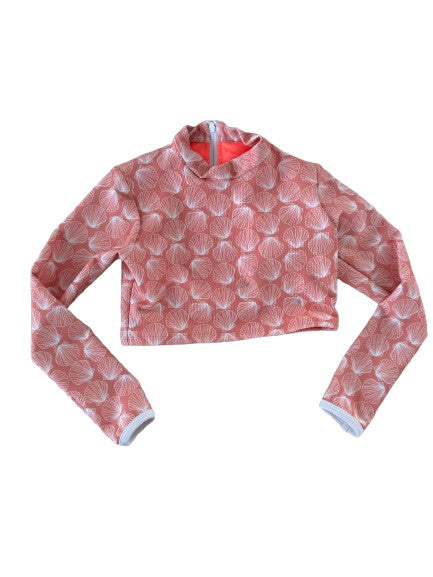 Mini Resort crop top- Bombshell (coral)