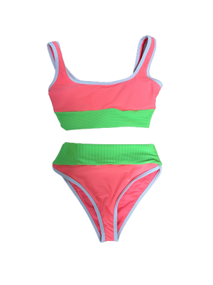 Kiawah top- Electric Watermelon