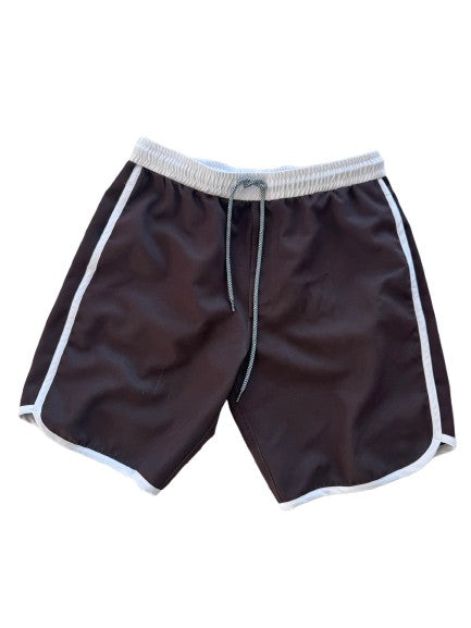 RESTOCKS 12.3-Mens Sunset Beach Boardshorts- Chocolate