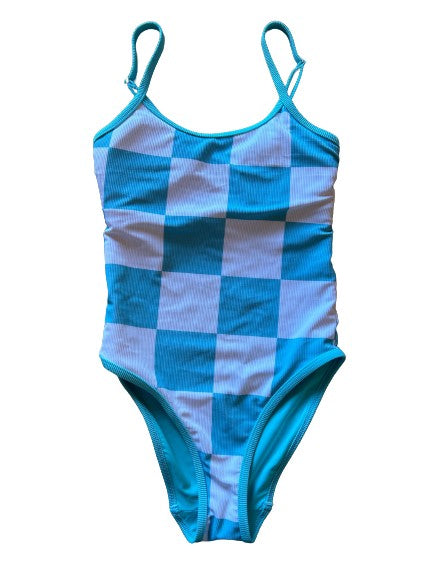 PREORDER-Figure eight one piece- Surf Check (Sea)