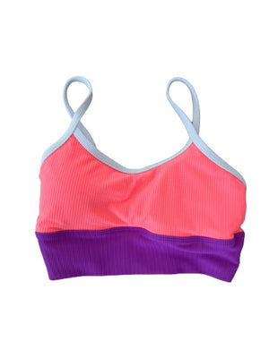 Seabrook Skinny Top- Neon Coral/Purple