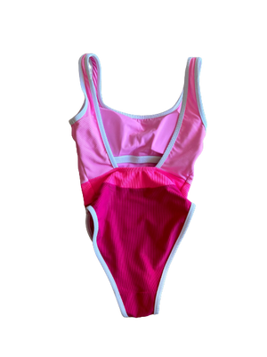 Ocean Isle one piece- Colorblock- Barbie